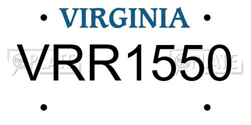 VRR1550 Virginia License Plate