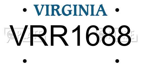 VRR1688 Virginia License Plate