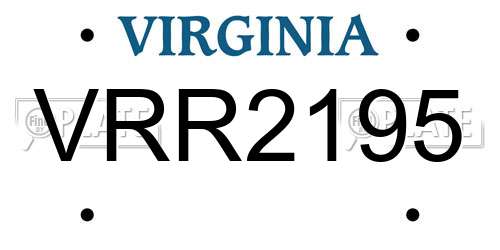 VRR2195 Virginia License Plate