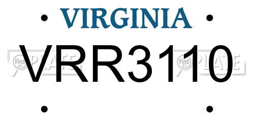 VRR3110 Virginia License Plate