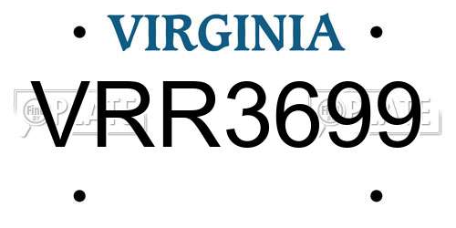 VRR3699 Virginia License Plate