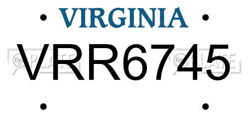 VRR6745 Virginia License Plate
