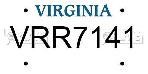 VRR7141 Virginia License Plate