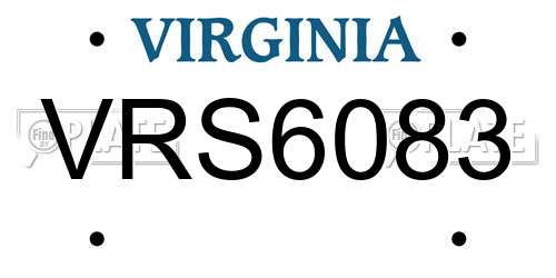 VRS6083 Virginia License Plate