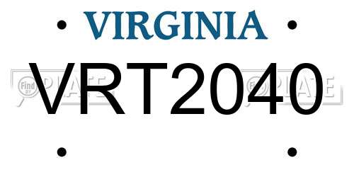 VRT2040 Virginia License Plate
