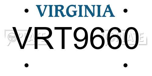 VRT9660 Virginia License Plate