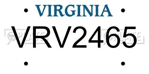 VRV2465 Virginia License Plate