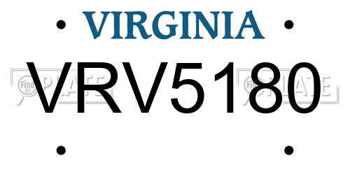 VRV5180 Virginia License Plate