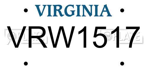 VRW1517 Virginia License Plate
