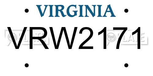 VRW2171 Virginia License Plate