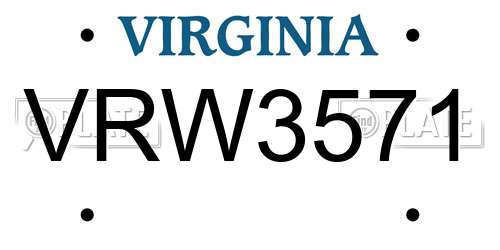 VRW3571 Virginia License Plate