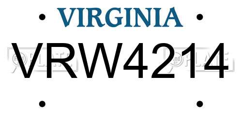 VRW4214 Virginia License Plate