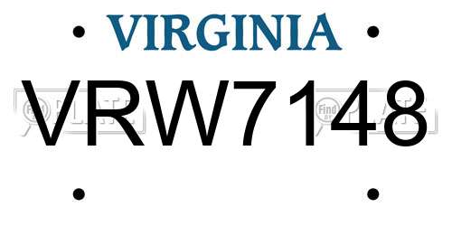 VRW7148 Virginia License Plate