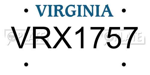 VRX1757 Virginia License Plate