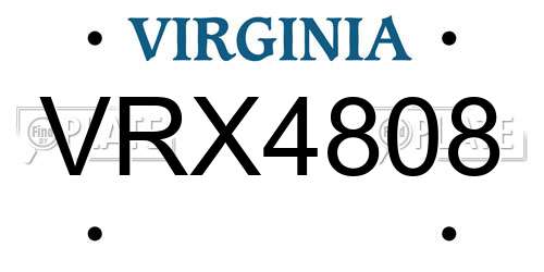 VRX4808 Virginia License Plate