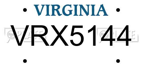VRX5144 Virginia License Plate