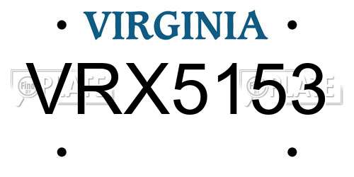 VRX5153 Virginia License Plate