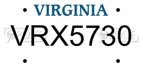 VRX5730 Virginia License Plate