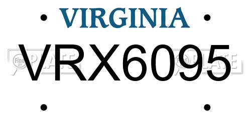 VRX6095 Virginia License Plate