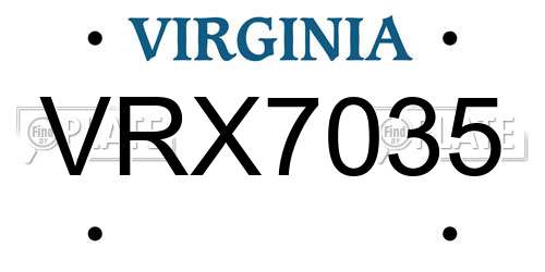VRX7035 Virginia License Plate