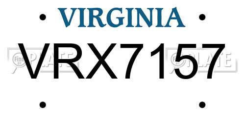 VRX7157 Virginia License Plate