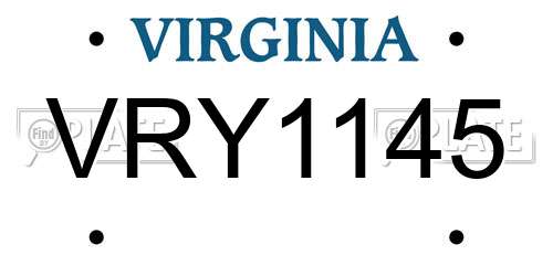 VRY1145 Virginia License Plate