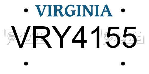 VRY4155 Virginia License Plate