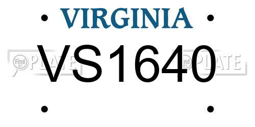 VS1640 Virginia License Plate