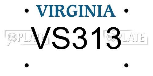 VS313 Virginia License Plate