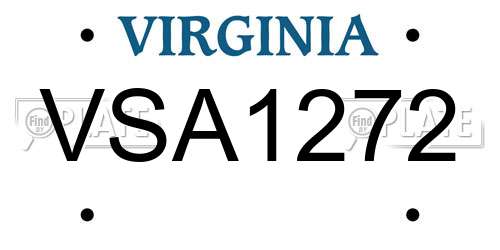 VSA1272 Virginia License Plate