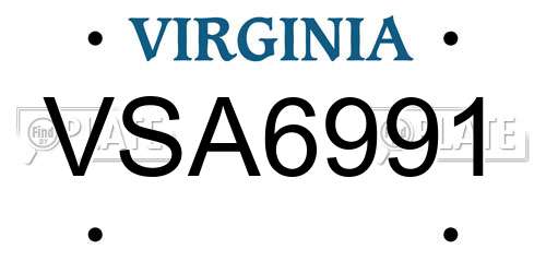 VSA6991 Virginia License Plate