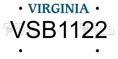 VSB1122 Virginia License Plate