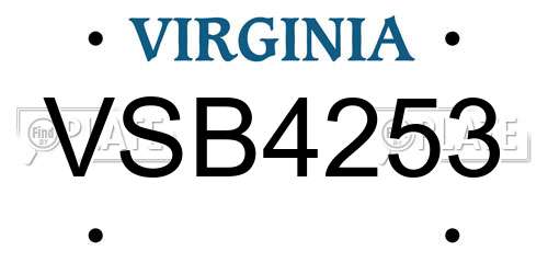 VSB4253 Virginia License Plate
