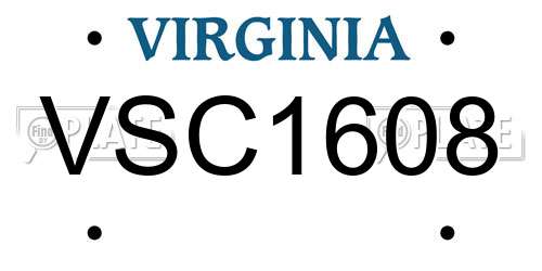 VSC1608 Virginia License Plate