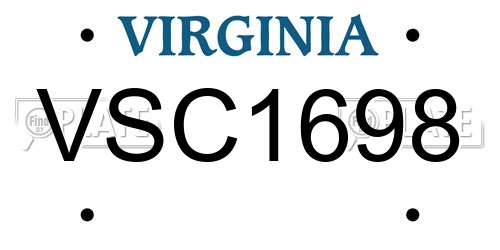 VSC1698 Virginia License Plate
