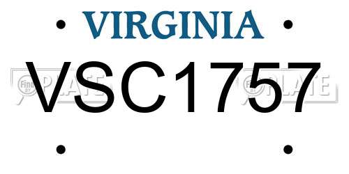 VSC1757 Virginia License Plate