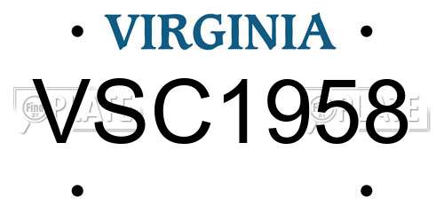 VSC1958 Virginia License Plate