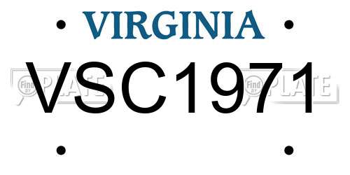 VSC1971 Virginia License Plate