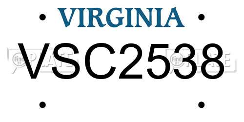 VSC2538 Virginia License Plate