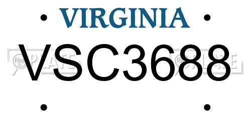 VSC3688 Virginia License Plate