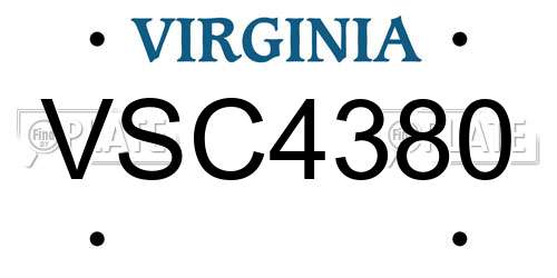VSC4380 Virginia License Plate