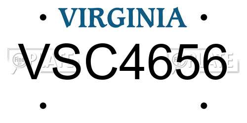 VSC4656 Virginia License Plate