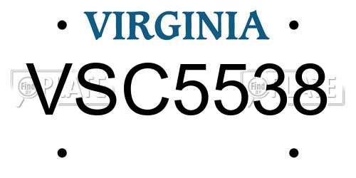 VSC5538 Virginia License Plate