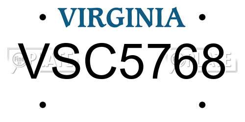 VSC5768 Virginia License Plate