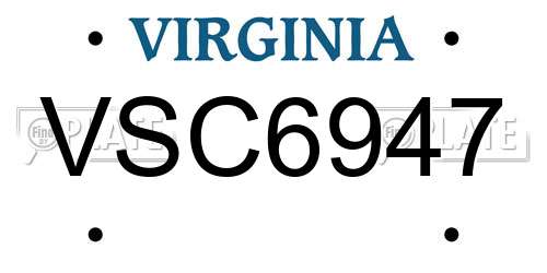 VSC6947 Virginia License Plate