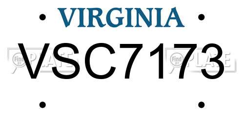 VSC7173 Virginia License Plate
