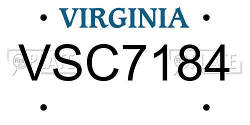 VSC7184 Virginia License Plate
