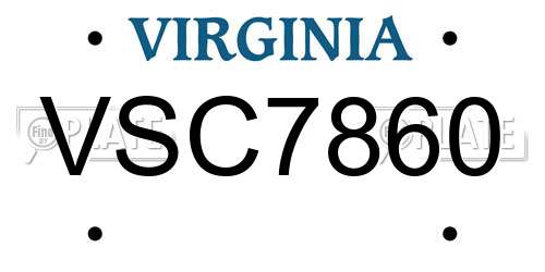VSC7860 Virginia License Plate