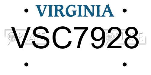 VSC7928 Virginia License Plate