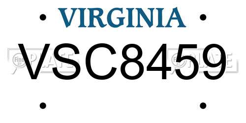 VSC8459 Virginia License Plate